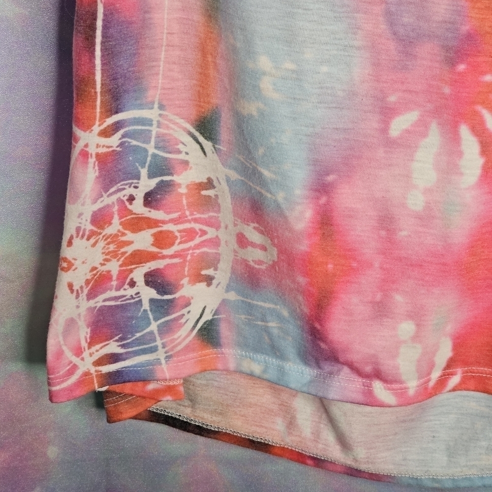 Jessica Simpson Pink Purple Blue Neon Tie Dye Tank Top Open Back Size Medium - Picture 5 of 13